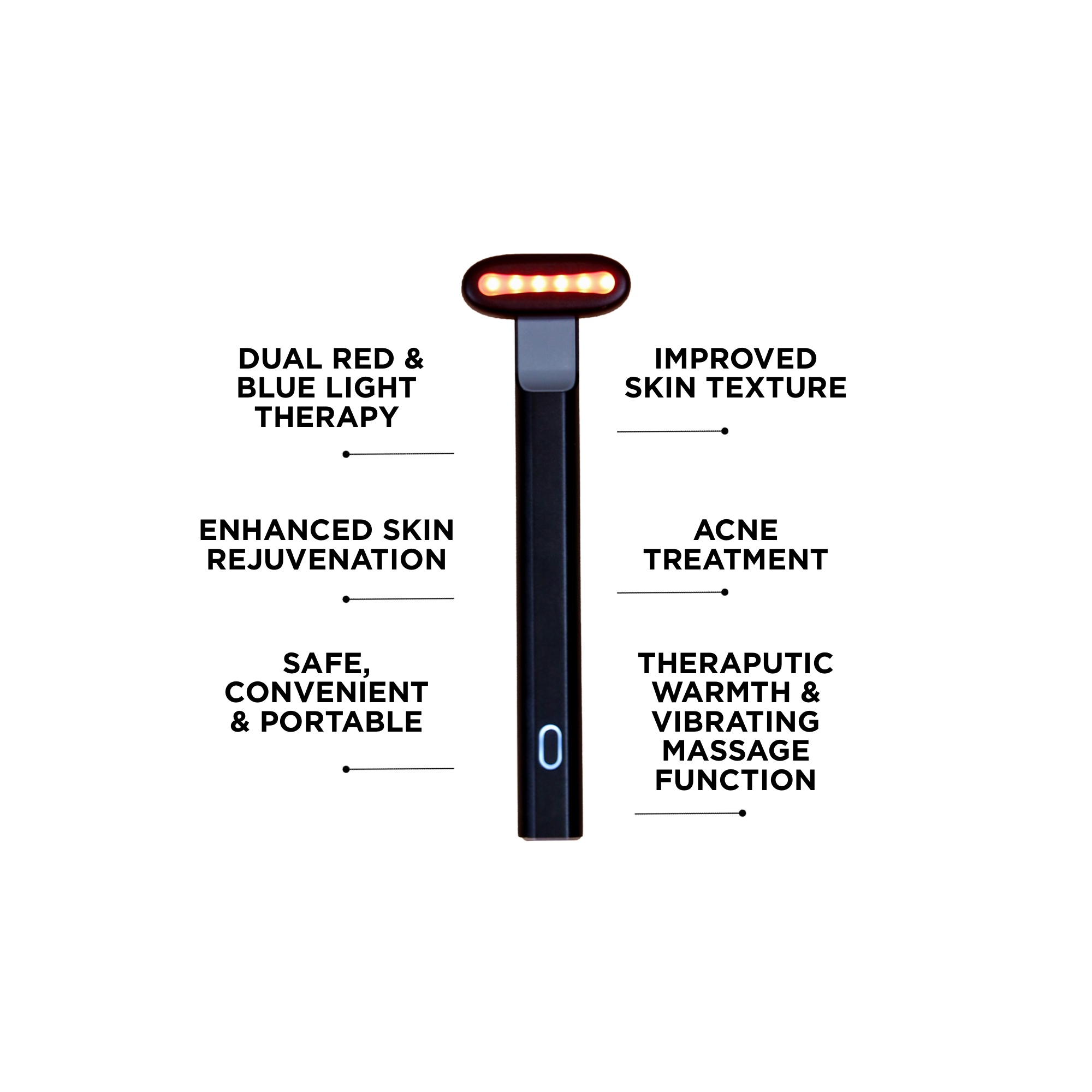 Dual Red & Blue PRO LED Wand – 5-in-1 Technology