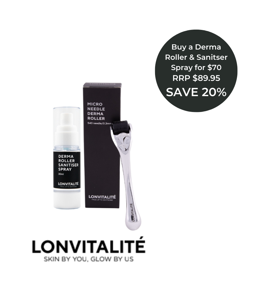 Derma Roller &amp; Sanitiser Spray Bundle SAVE 20%